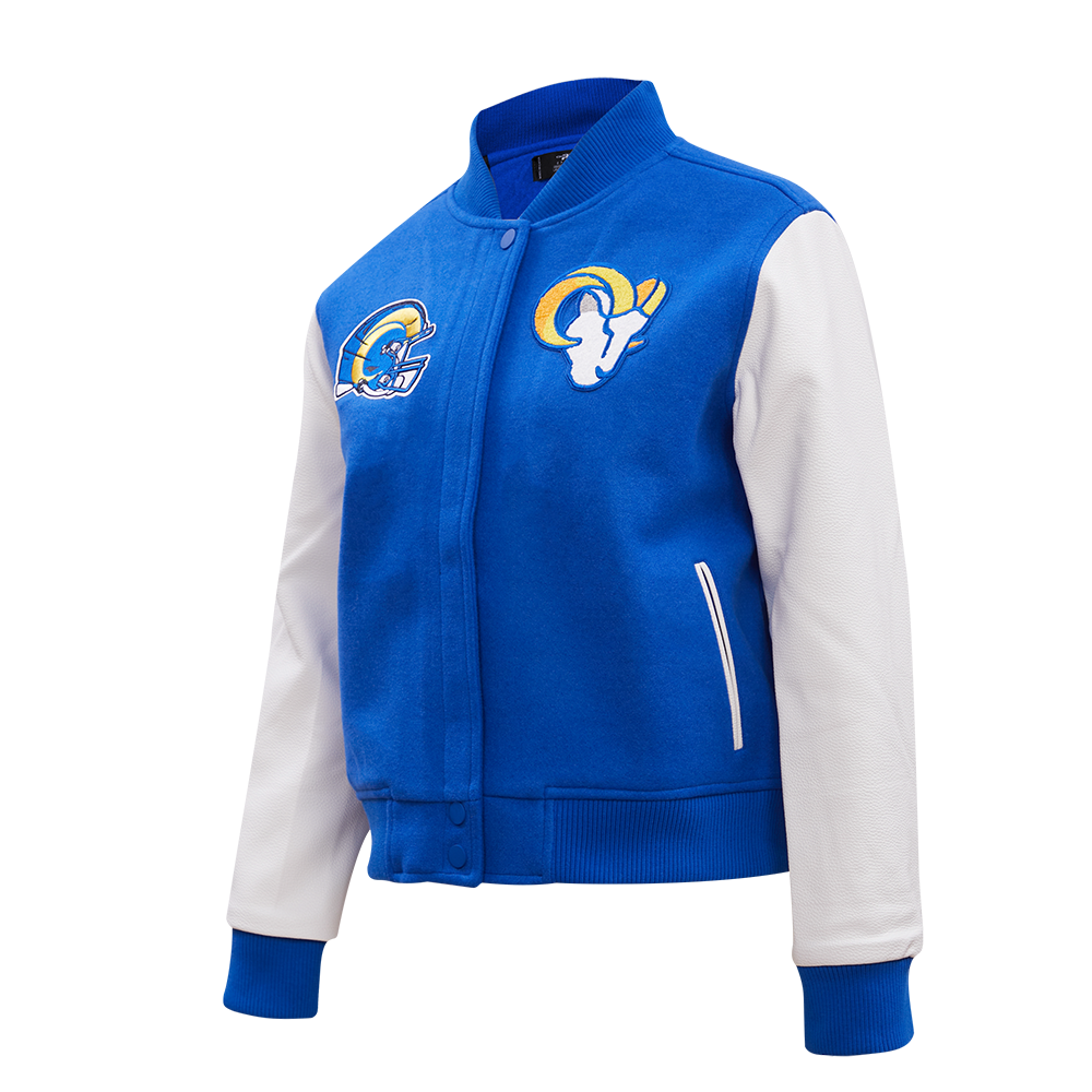 NFL LOS ANGELES RAMS CLASSIC WOOL WOMEN'S VARSITY JACKET (ROYAL BLUE/WHITE)