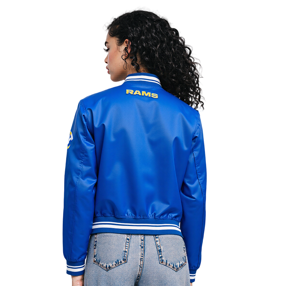 NFL LOS ANGELES RAMS SCRIPT TAIL BLOUSON EN SATIN POUR FEMME (BLEU ROYAL)