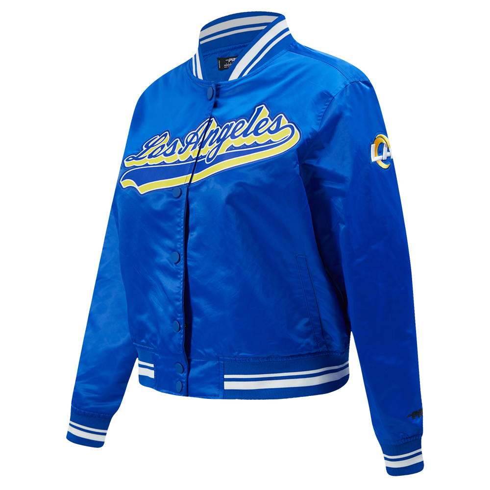 NFL LOS ANGELES RAMS SCRIPT TAIL BLOUSON EN SATIN POUR FEMME (BLEU ROYAL)