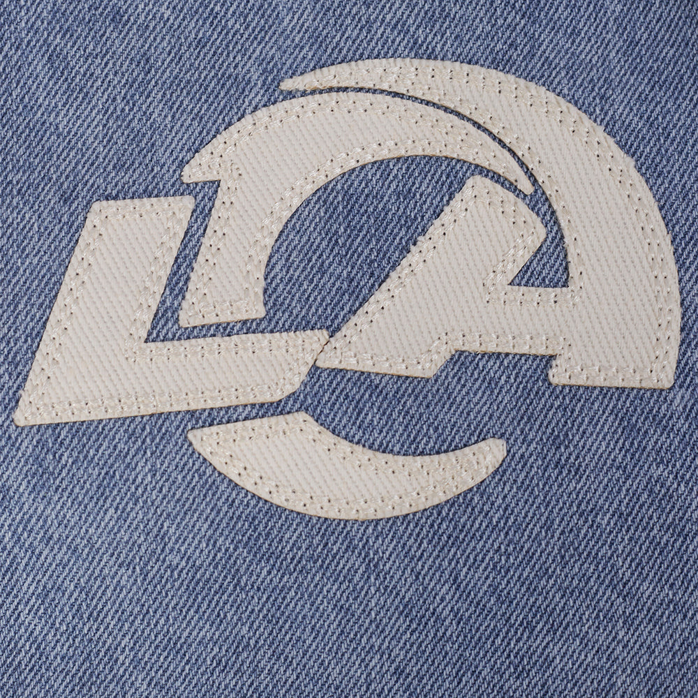 NFL LOS ANGELES RAMS VARSITY BLUES BLOUSON COLLÉGIAL EN DENIM POUR FEMME (DENIM/LIN)