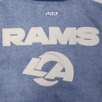 NFL LOS ANGELES RAMS VARSITY BLUES BLOUSON COLLÉGIAL EN DENIM POUR FEMME (DENIM/LIN)