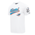 NFL MIAMI DOLPHINS SCRIPT TAIL MEN'S SJ TEE (WHITE)