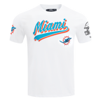 NFL MIAMI DOLPHINS SCRIPT TAIL MEN'S SJ TEE (WHITE)