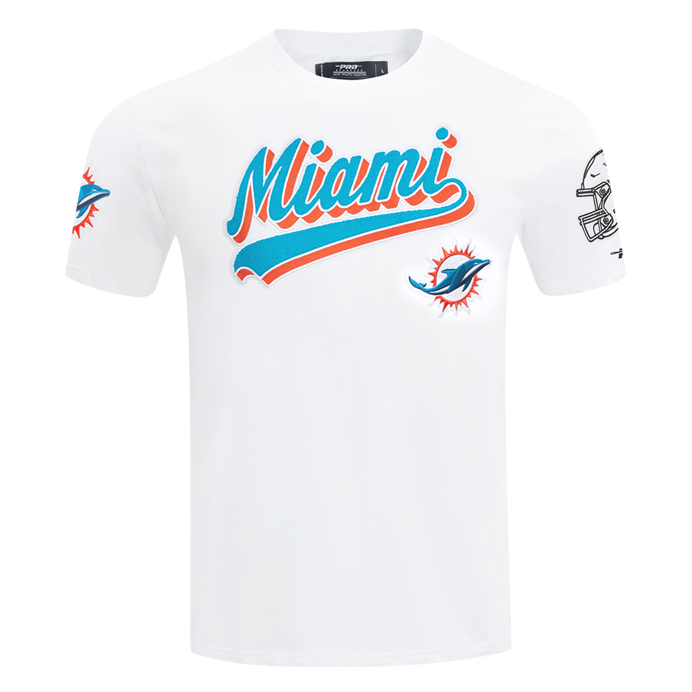 NFL MIAMI DOLPHINS SCRIPT TAIL MEN'S SJ TEE (WHITE)