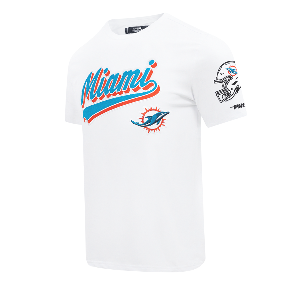 NFL MIAMI DOLPHINS SCRIPT TAIL MEN'S SJ TEE (WHITE)