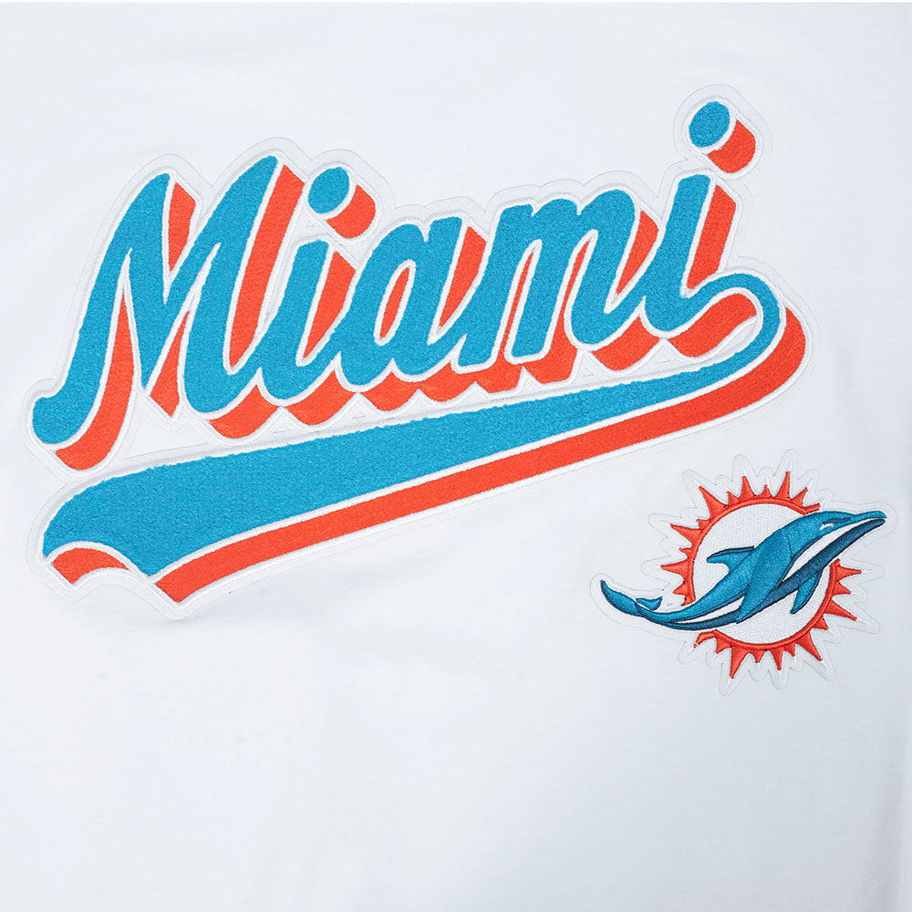 NFL MIAMI DOLPHINS SCRIPT TAIL MEN'S SJ TEE (WHITE)