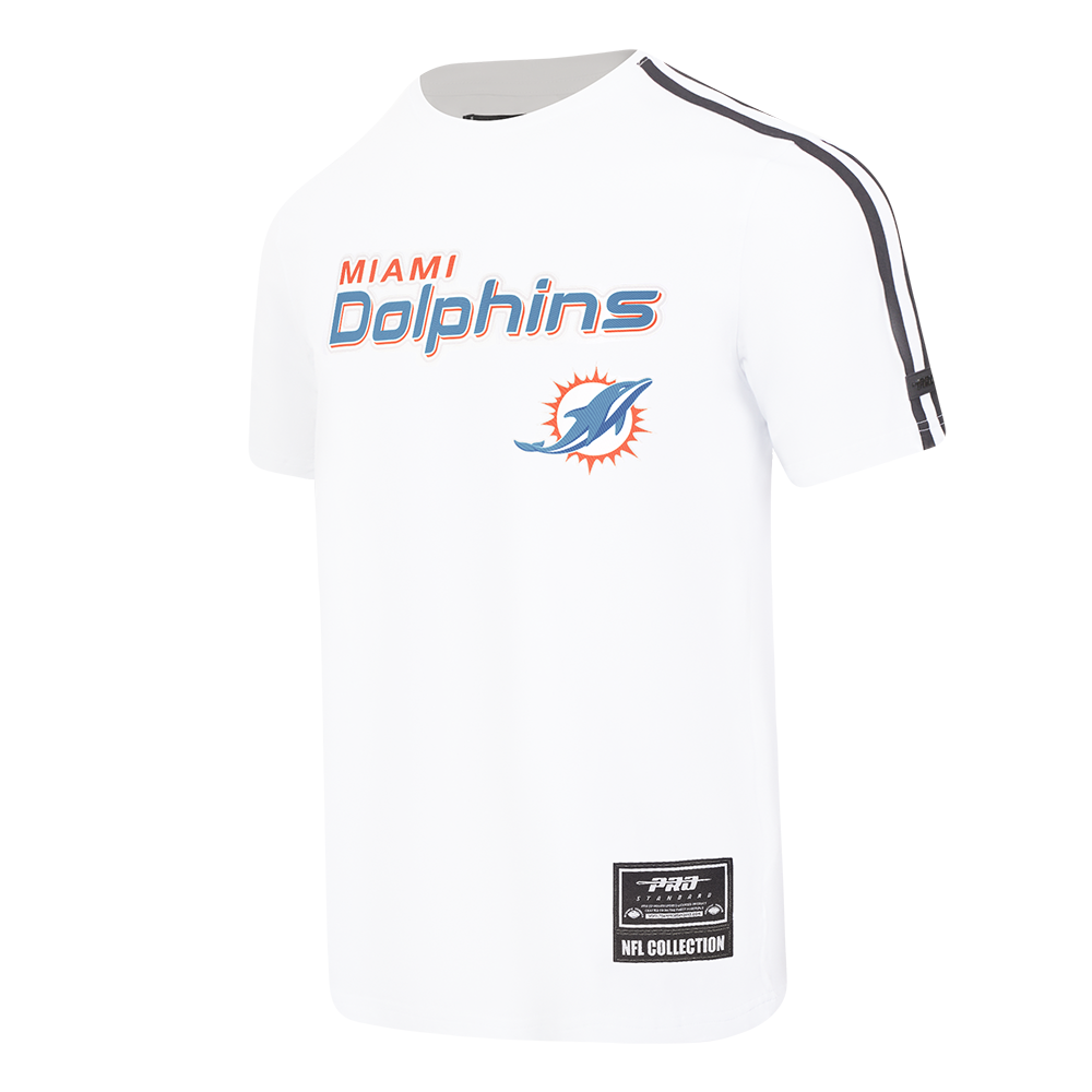 NFL MIAMI DOLPHINS LOGO CLASSIC MESH MEN'S PRO TEAM TAPING SHIRT (WHITE/BLACK)