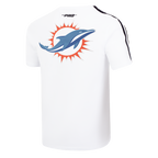 NFL MIAMI DOLPHINS LOGO CLASSIC MESH MEN'S PRO TEAM TAPING SHIRT (WHITE/BLACK)