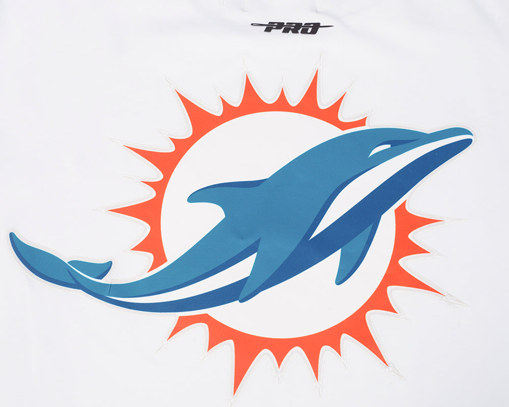 NFL MIAMI DOLPHINS LOGO CLASSIC MESH MEN'S PRO TEAM TAPING SHIRT (WHITE/BLACK)