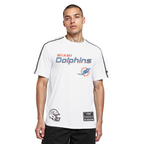 NFL MIAMI DOLPHINS LOGO CLASSIC MESH MEN'S PRO TEAM TAPING SHIRT (WHITE/BLACK)