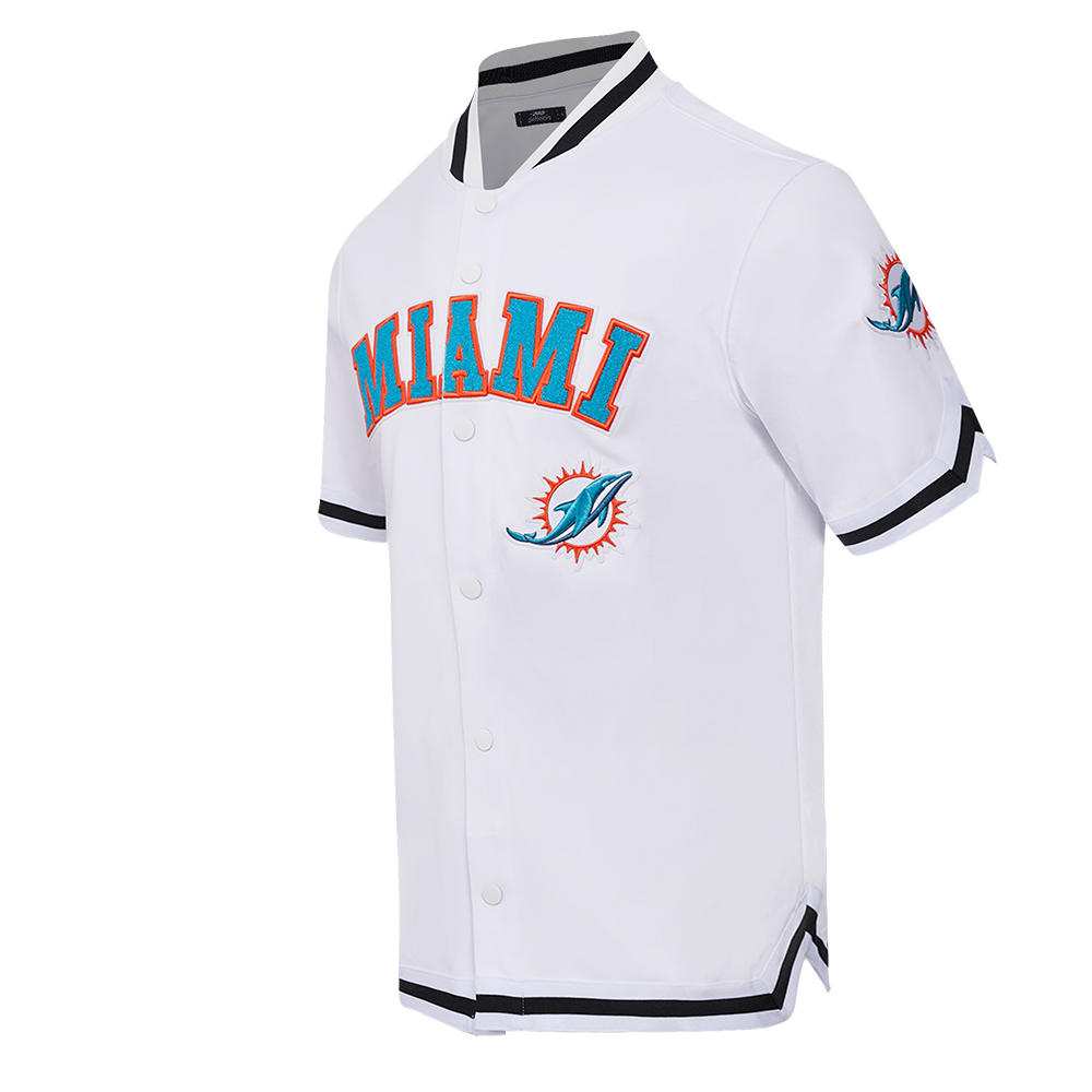 NFL MIAMI DOLPHINS CLASSIC MEN'S WARM UP JACKET (WHITE/BLACK)