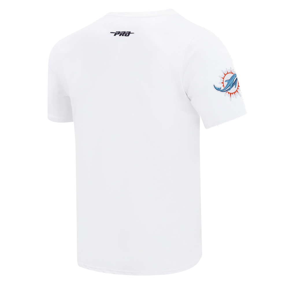 NFL MIAMI DOLPHINS OLD ENGLISH T-SHIRT EN JERSEY SIMPLE POUR HOMME (BLANC)