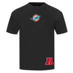 NFL MIAMI DOLPHINS WINGSPAN MEN'S DROP SHOULDER TEE (BLACK)