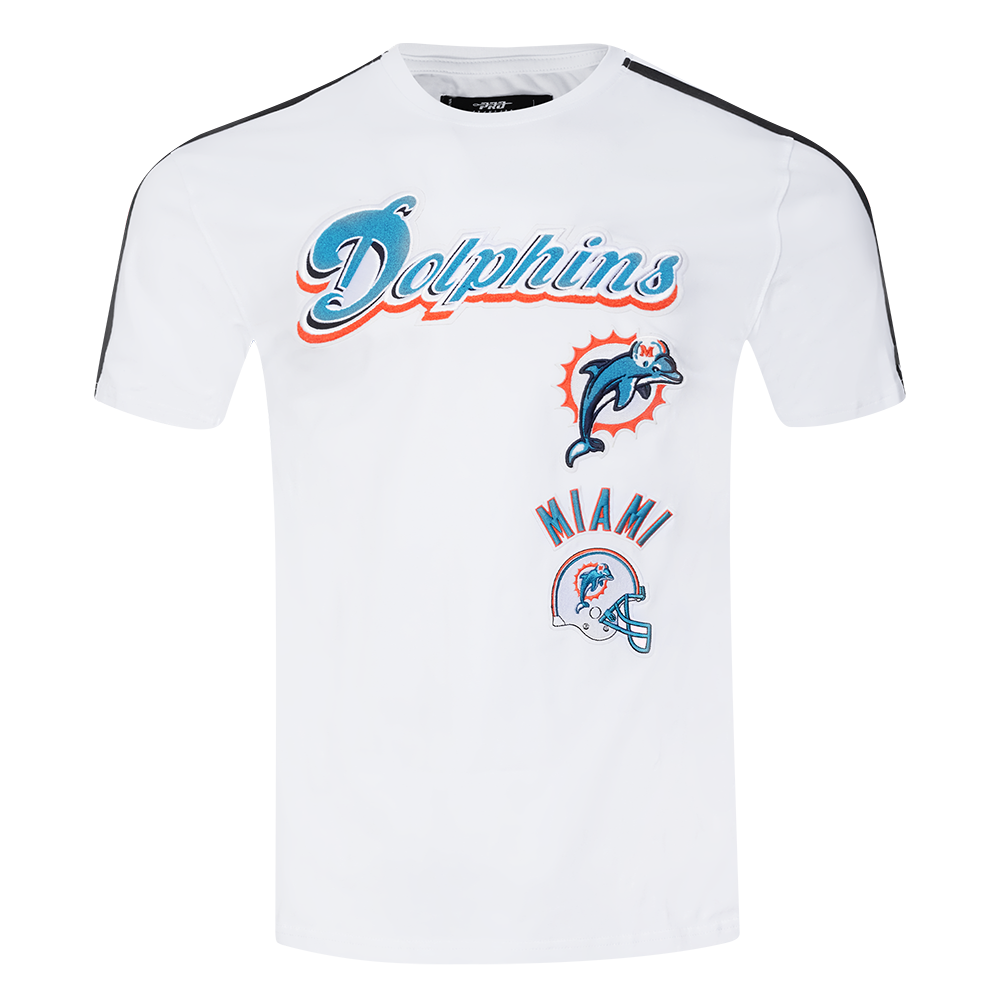 NFL MIAMI DOLPHINS RETRO CLASSIC T-SHIRT À RAYURES POUR HOMME (BLANC/NOIR)