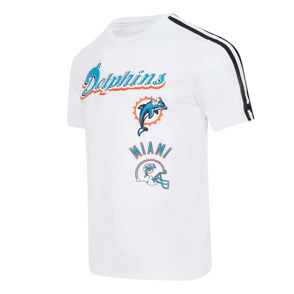 NFL MIAMI DOLPHINS RETRO CLASSIC T-SHIRT À RAYURES POUR HOMME (BLANC/NOIR)