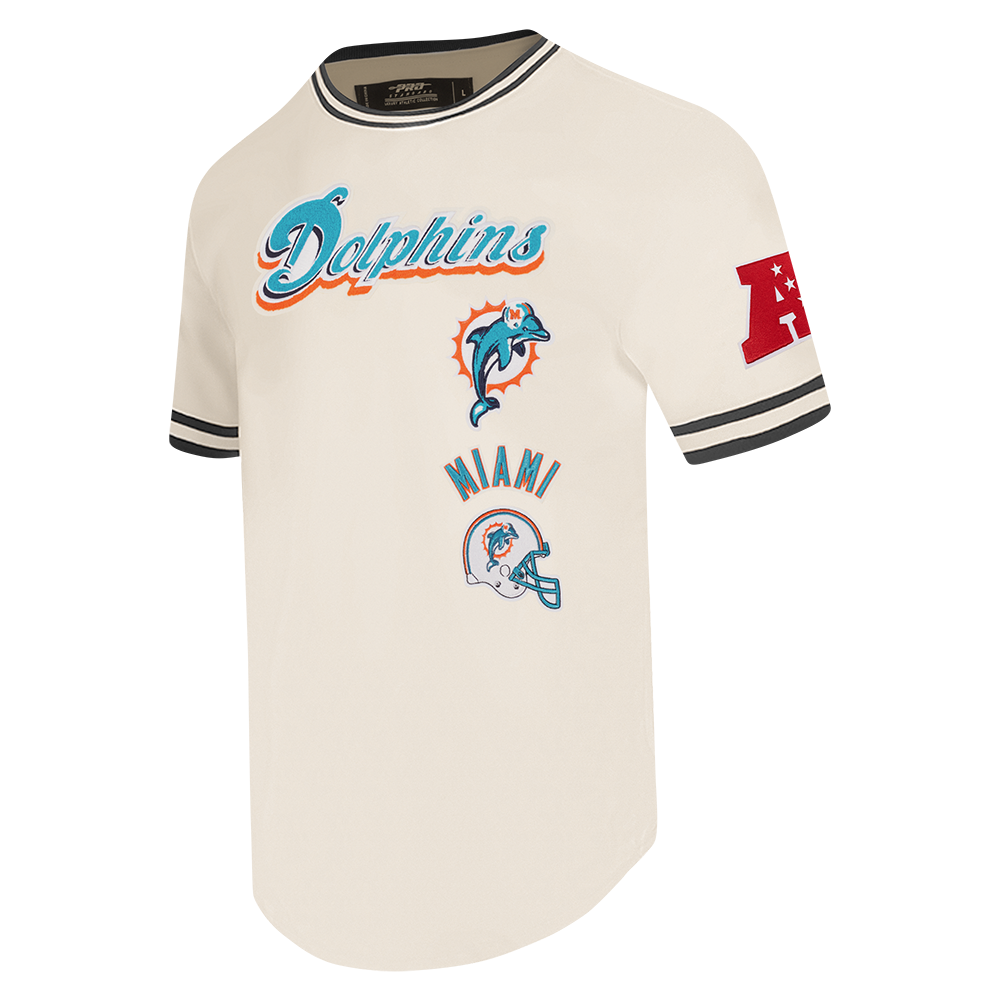 NFL MIAMI DOLPHINS RETRO CLASSIC T-SHIRT POUR HOMME (COQUILLE D'ŒUF/NOIR)