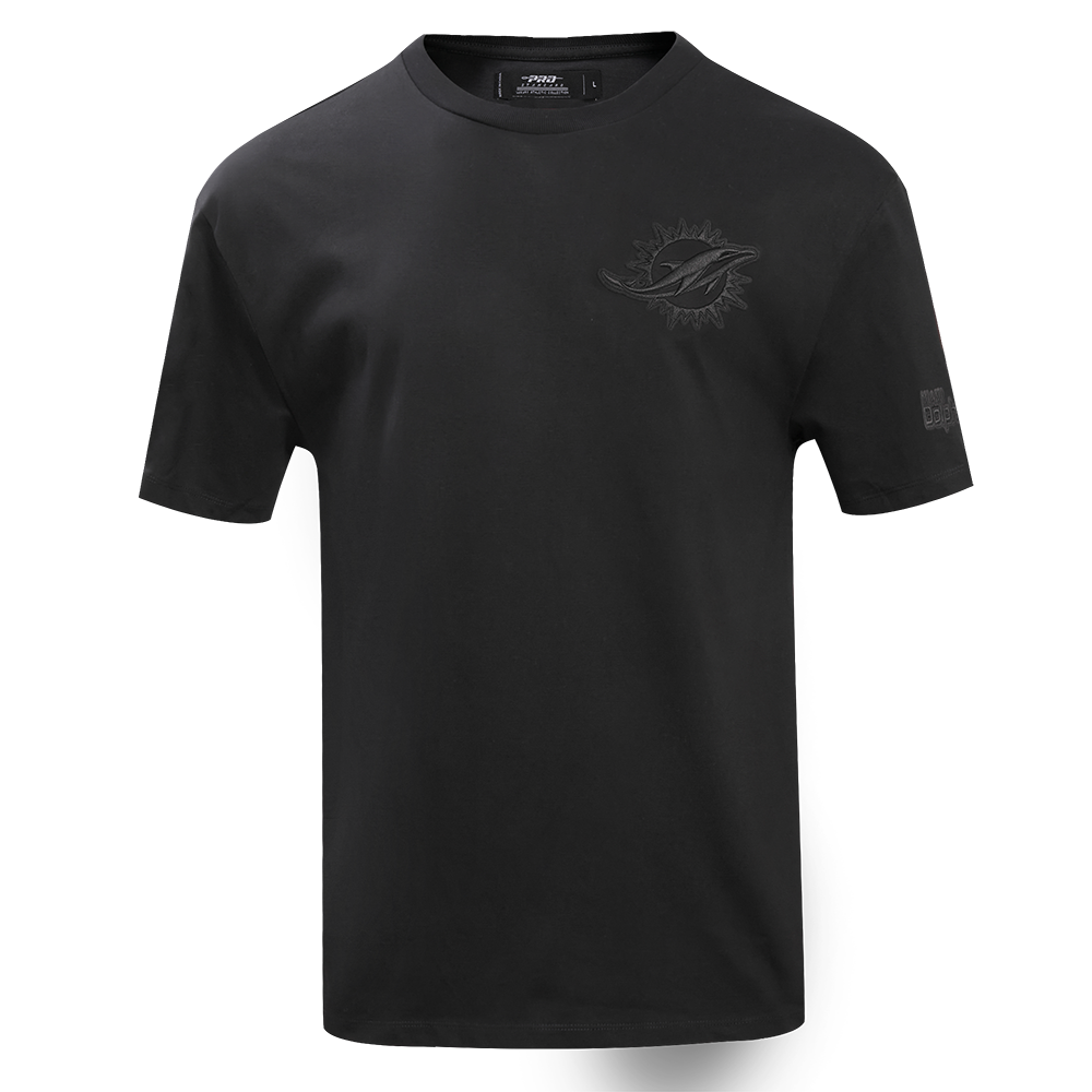 NFL MIAMI DOLPHINS NEUTRAL T-SHIRT À ÉPAULES TOMBANTES POUR HOMME (NOIR)