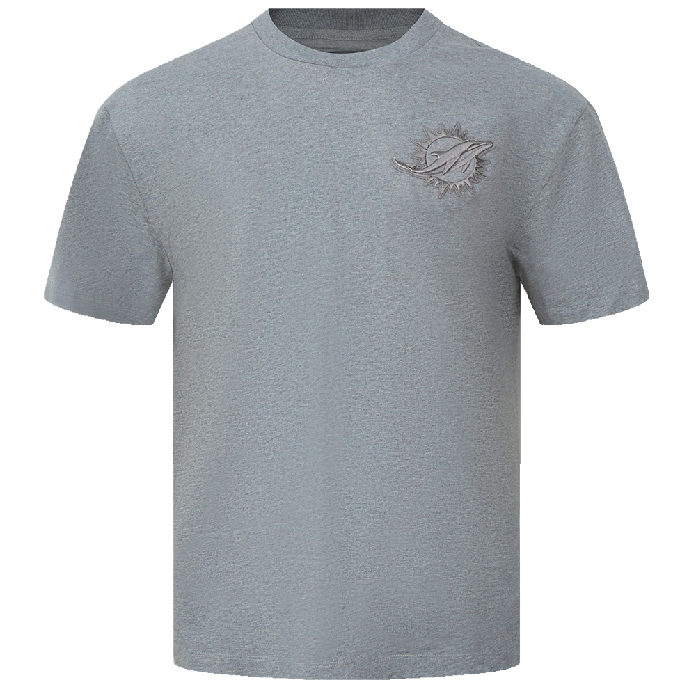 NFL MIAMI DOLPHINS NEUTRAL T-SHIRT À ÉPAULES TOMBANTES POUR HOMME (GRIS CHINÉ FONCÉ)
