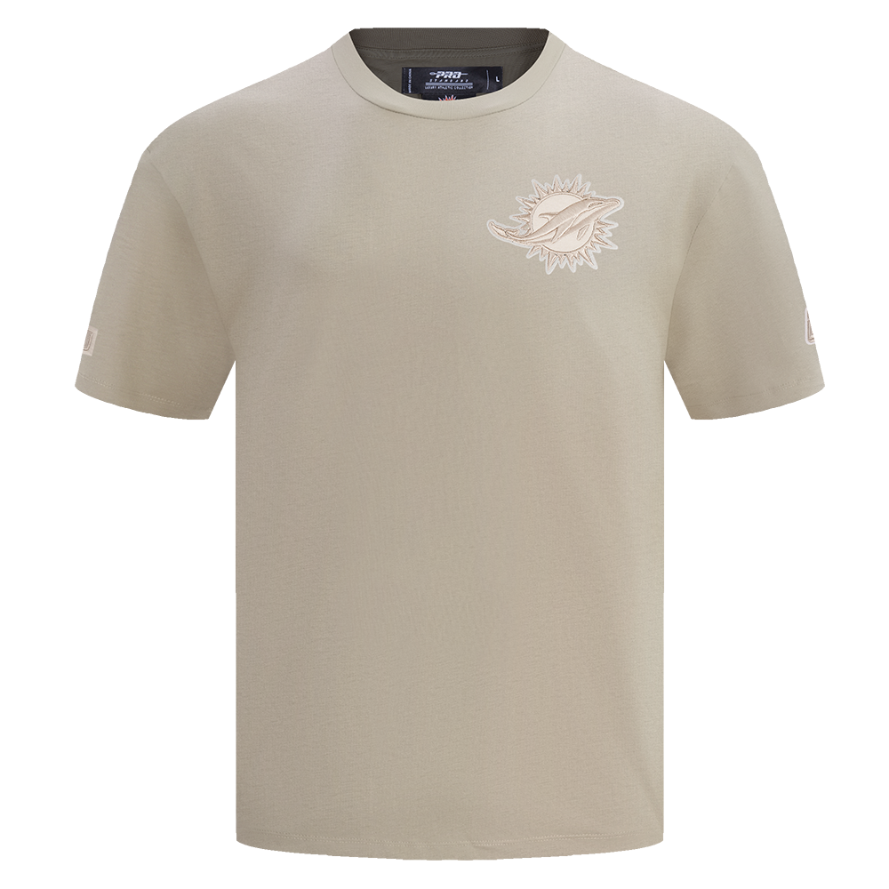 NFL MIAMI DOLPHINS NEUTRAL T-SHIRT À ÉPAULES TOMBANTES POUR HOMME (TAUPE)