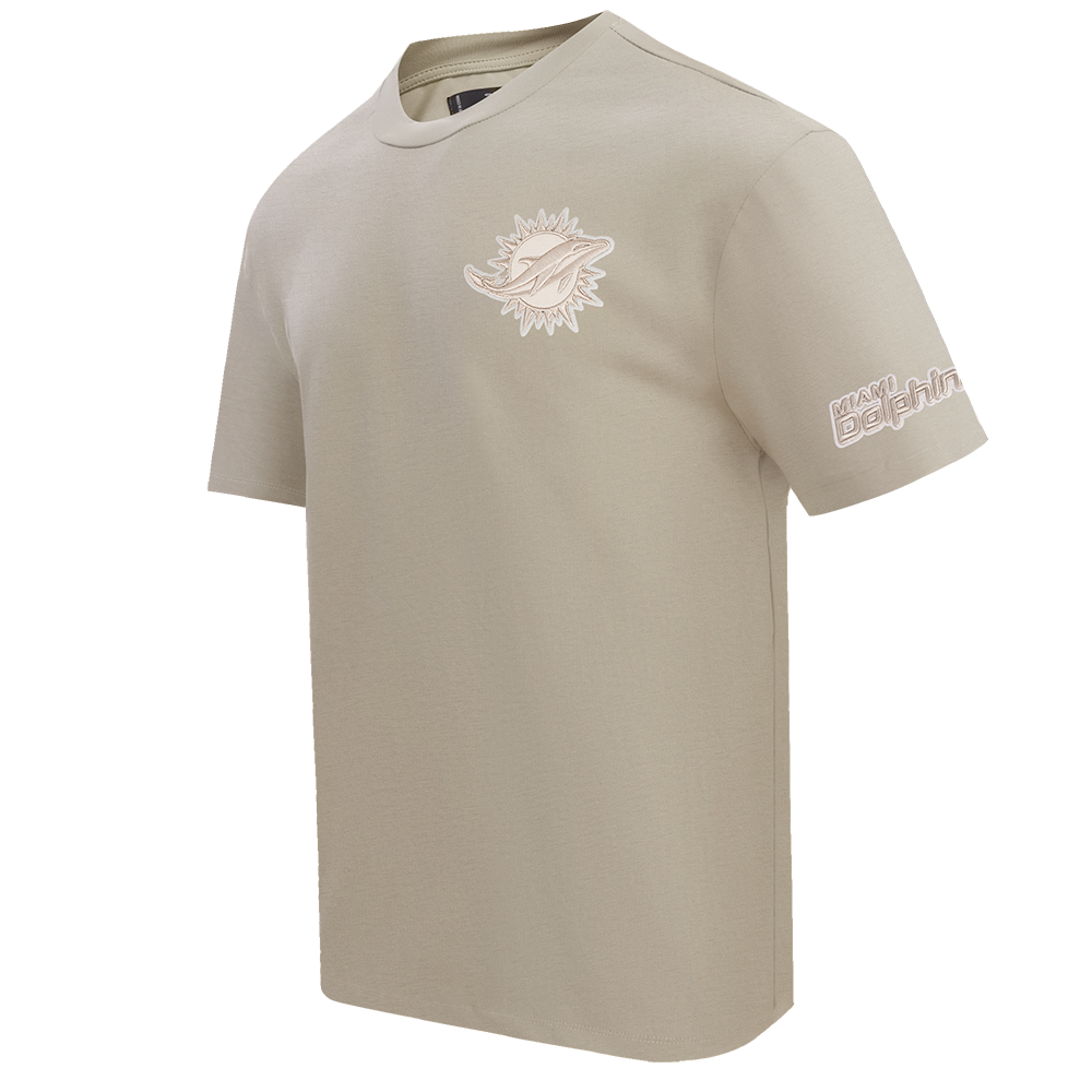 NFL MIAMI DOLPHINS NEUTRAL T-SHIRT À ÉPAULES TOMBANTES POUR HOMME (TAUPE)