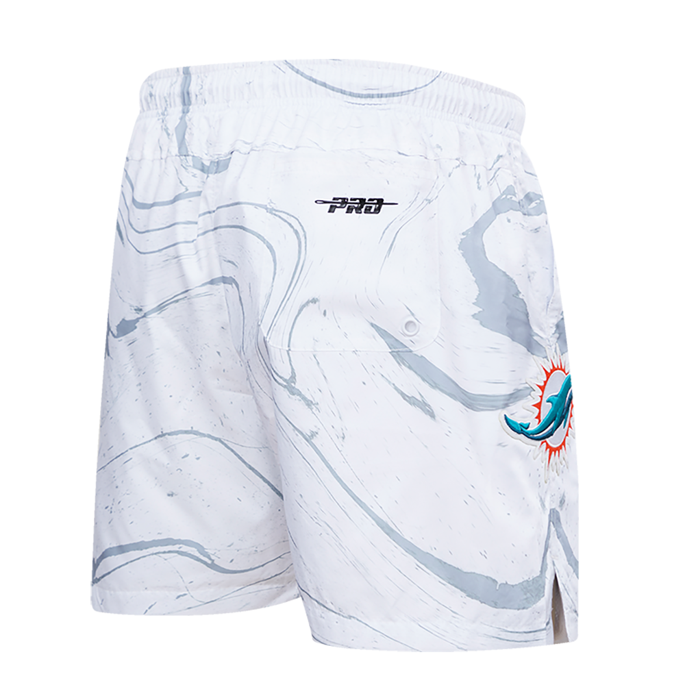 NFL MIAMI DOLPHINS AOP MARBLE MEN'S WOVEN SHORT (WHITE)