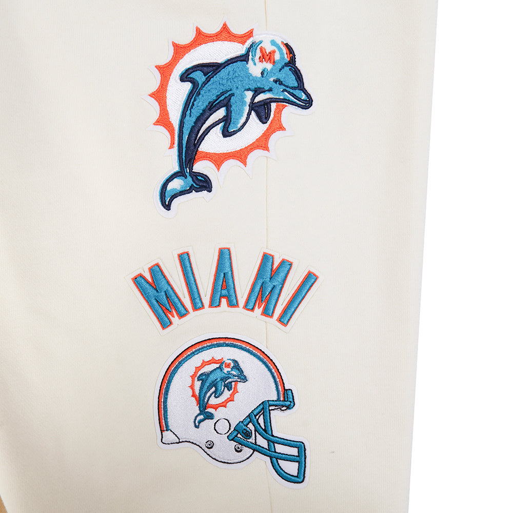NFL MIAMI DOLPHINS RETRO CLASSIC MEN'S FLC SWEATPANT (EGGSHELL/ BLACK)