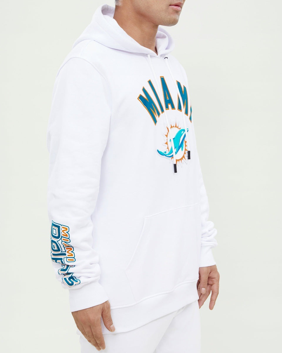 NFL MIAMI DOLPHINS CLASSIC MEN'S PULLOVER HOODIE (WHITE)