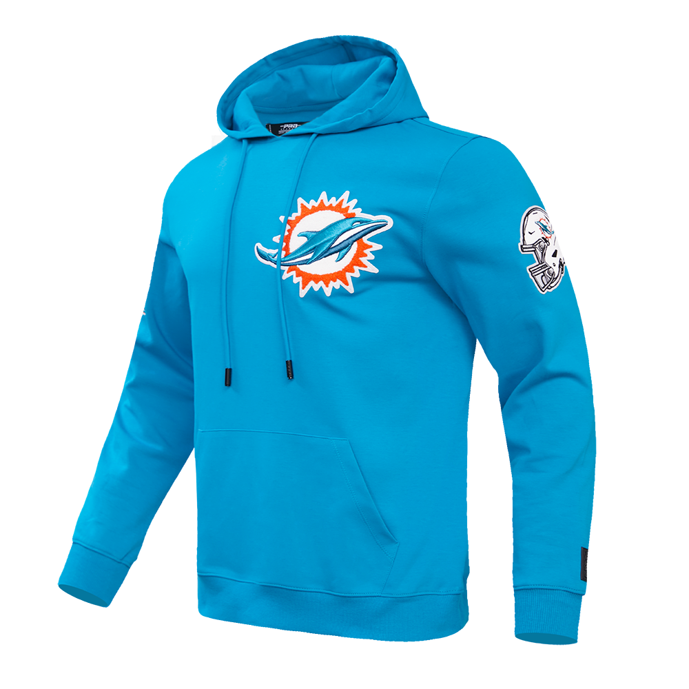 NFL MIAMI DOLPHINS CLASSIC CHENILLE MEN'S PULLOVER HOODIE (TEAL)