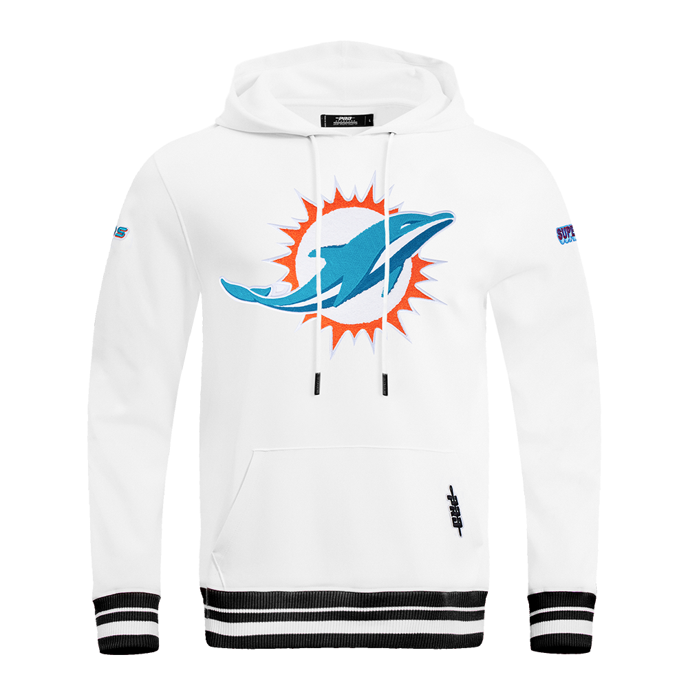 NFL MIAMI DOLPHINS CHANDAIL À CAPUCHON MASHUP CÔTELÉ POUR HOMME (BLANC/NOIR)