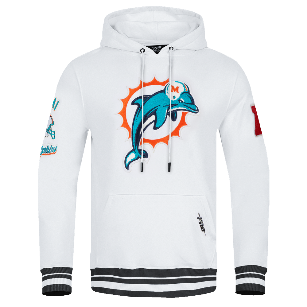 NFL MIAMI DOLPHINS RETRO CLASSIC CHANDAIL À CAPUCHON POUR HOMME (BLANC/NOIR)