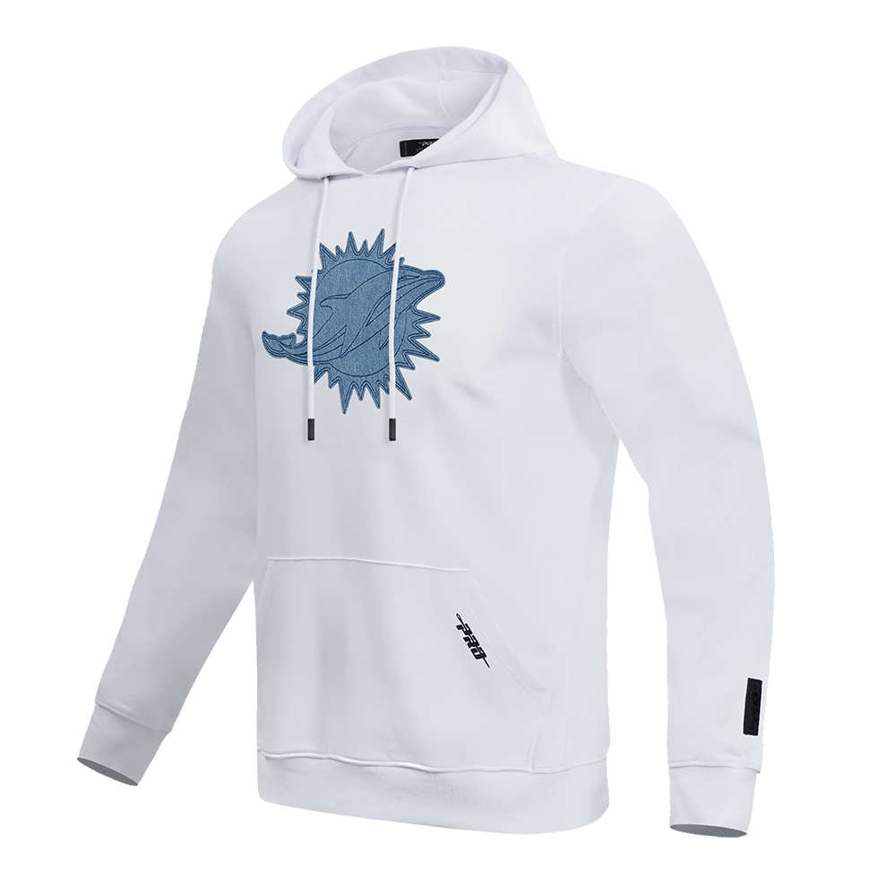 NFL MIAMI DOLPHINS VARSITY BLUES MEN'S PULLOVER HOODIE (WHITE)