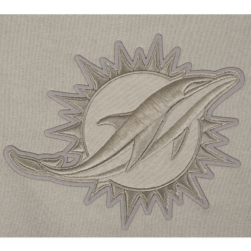 NFL MIAMI DOLPHINS NEUTRAL MEN'S DROP SHOULDER FLC CREWNECK (TAUPE)