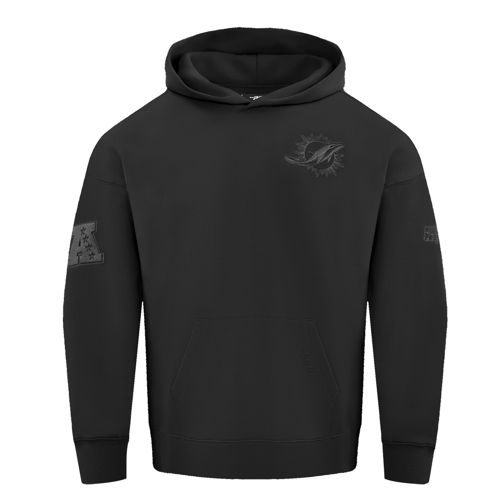 NFL MIAMI DOLPHINS NEUTRAL CHANDAIL À CAPUCHON À ÉPAULES TOMBANTES POUR HOMME (NOIR)