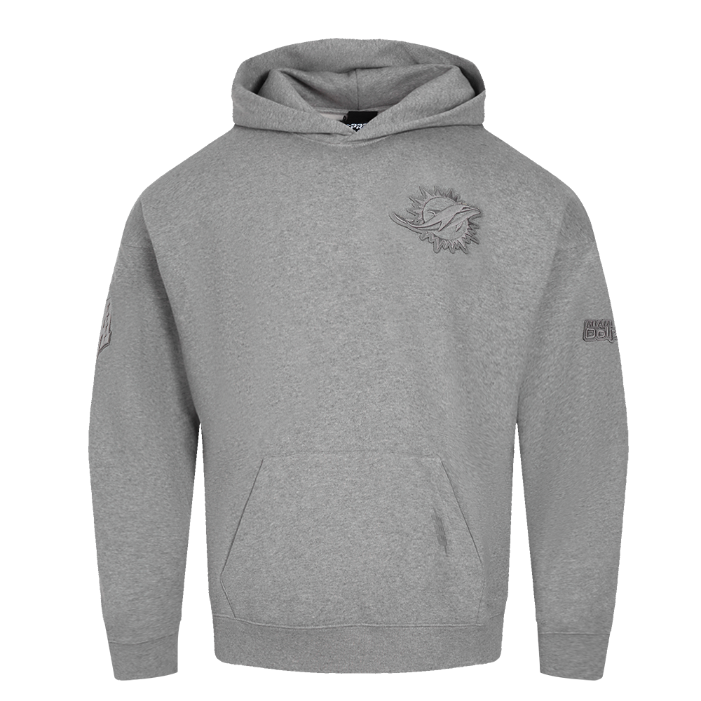 NFL MIAMI DOLPHINS NEUTRAL CHANDAIL À CAPUCHON À ÉPAULES TOMBANTES POUR HOMME (GRIS CHINÉ FONCÉ)
