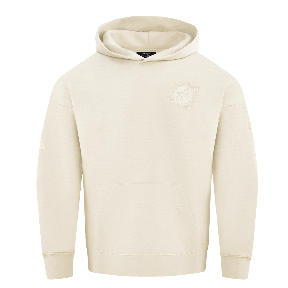 NFL MIAMI DOLPHINS NEUTRAL CHANDAIL À CAPUCHON À ÉPAULES TOMBANTES POUR HOMME (COQUILLE D'ŒUF)