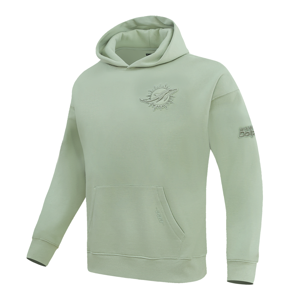NFL MIAMI DOLPHINS NEUTRAL DROP SHOULDER MEN'S PO HOODIE (MOSS)