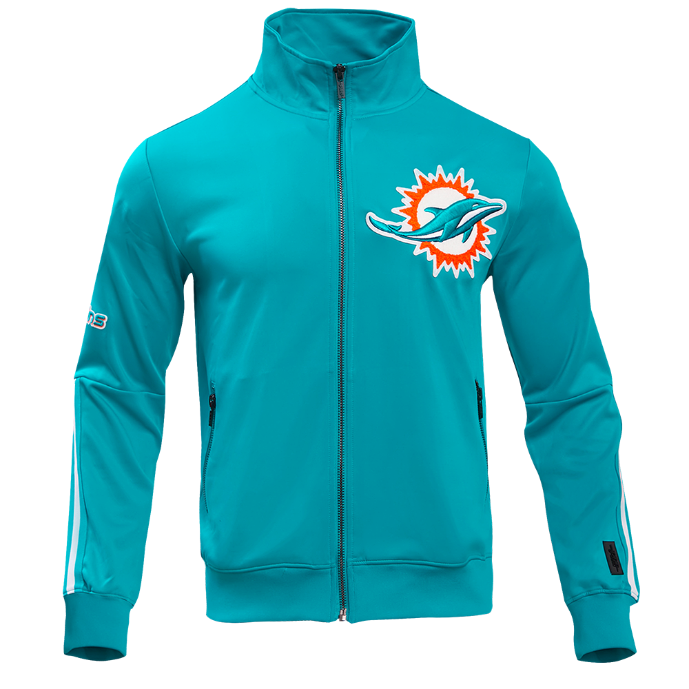NFL MIAMI DOLPHINS CLASSIC VESTE D'ENTRAÎNEMENT EN MAILLE DOUBLE POUR HOMME (SARCELLE)