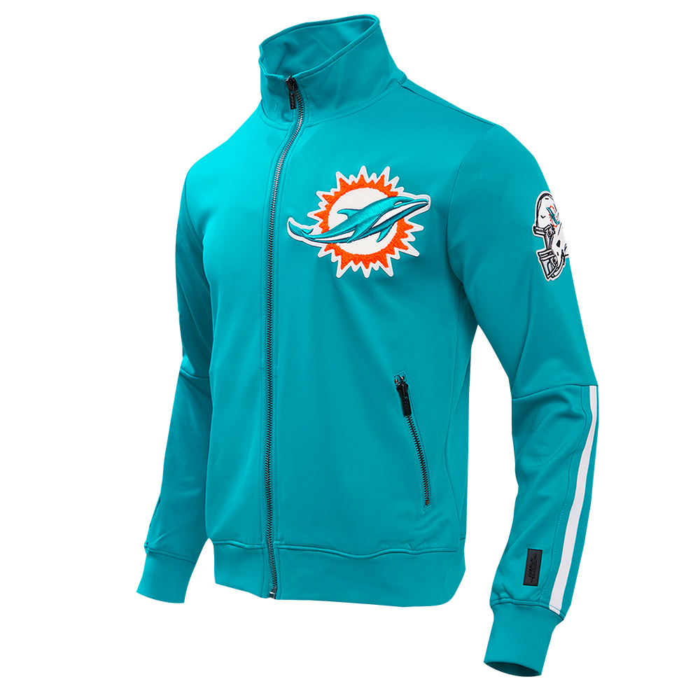 NFL MIAMI DOLPHINS CLASSIC MEN'S DK TRACK JACKET (TEAL)