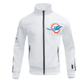 NFL MIAMI DOLPHINS CLASSIC VESTE D'ENTRAÎNEMENT EN MAILLE DOUBLE POUR HOMME (BLANC/NOIR)