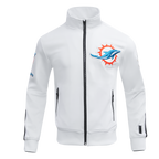 NFL MIAMI DOLPHINS CLASSIC VESTE D'ENTRAÎNEMENT EN MAILLE DOUBLE POUR HOMME (BLANC/NOIR)