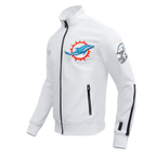 NFL MIAMI DOLPHINS CLASSIC VESTE D'ENTRAÎNEMENT EN MAILLE DOUBLE POUR HOMME (BLANC/NOIR)