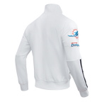 NFL MIAMI DOLPHINS CLASSIC VESTE D'ENTRAÎNEMENT EN MAILLE DOUBLE POUR HOMME (BLANC/NOIR)