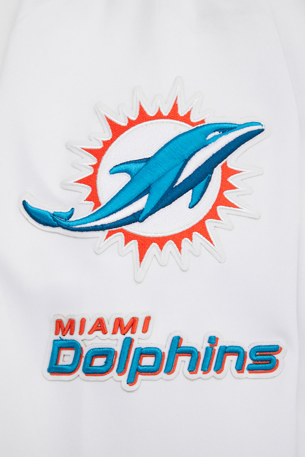 NFL MIAMI DOLPHINS CLASSIC VESTE D'ENTRAÎNEMENT EN MAILLE DOUBLE POUR HOMME (BLANC/NOIR)