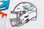 NFL MIAMI DOLPHINS CLASSIC VESTE D'ENTRAÎNEMENT EN MAILLE DOUBLE POUR HOMME (BLANC/NOIR)