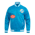 NFL MIAMI DOLPHINS OLD ENGLISH BLOUSON EN SATIN À LOGO POUR HOMME (SARCELLE)