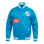 NFL MIAMI DOLPHINS OLD ENGLISH BLOUSON EN SATIN À LOGO POUR HOMME (SARCELLE)