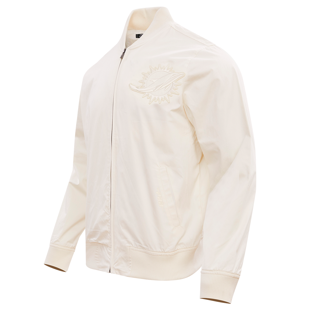 NFL MIAMI DOLPHINS NEUTRAL MEN'S TWILL JACKET (EGGSHELL)