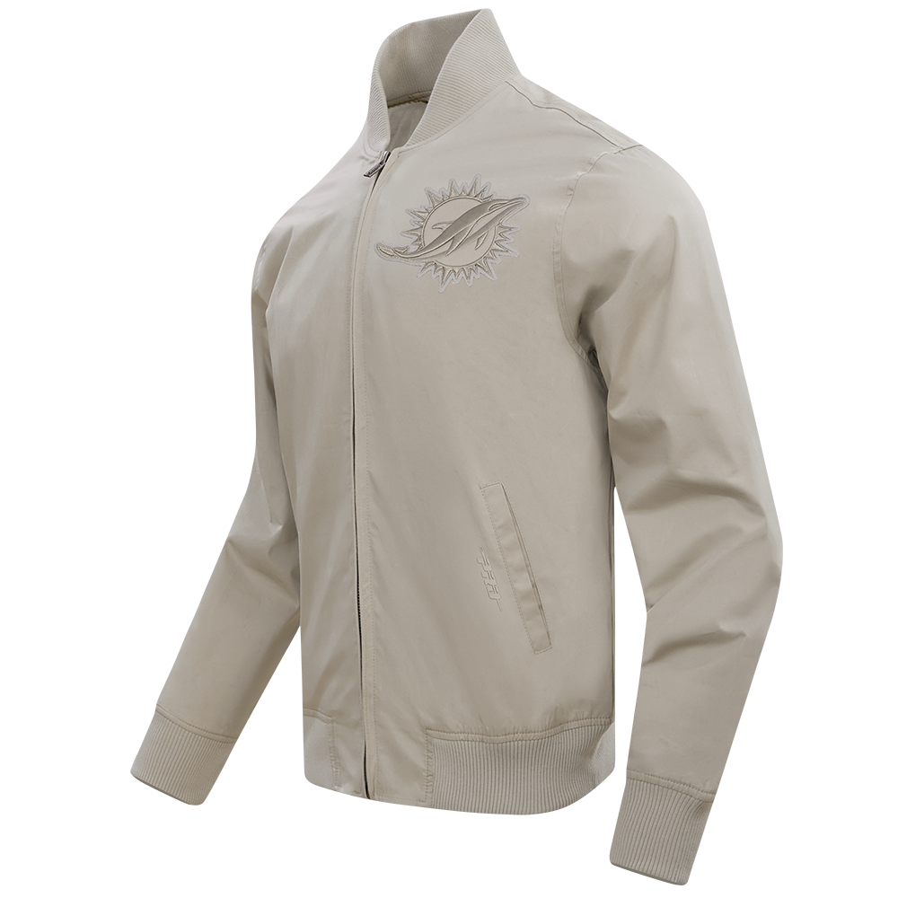 NFL MIAMI DOLPHINS NEUTRAL MEN'S  TWILL JACKET (TAUPE)