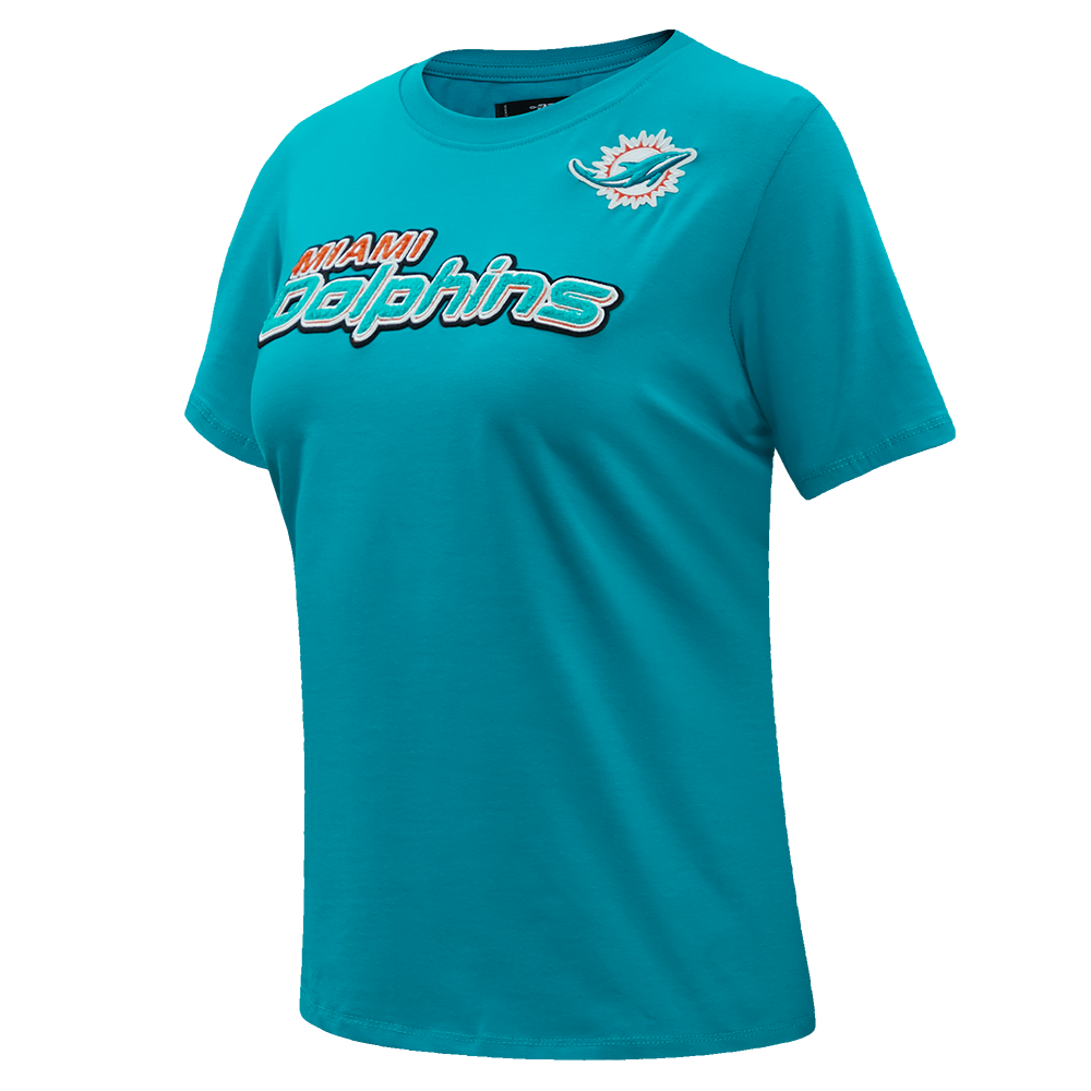 NFL MIAMI DOLPHINS CLASSIC SHORT SLEEVE WOMEN'S SLIM FIT TEE (TEAL)