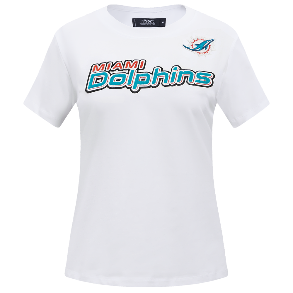 NFL MIAMI DOLPHINS CLASSIC T-SHIRT AJUSTÉ À MANCHES COURTES POUR FEMME (BLANC)